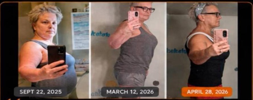 Three photographs supplied by Michele, labeled September 22, 2025, March 12, 2026, and April 28, 2026.